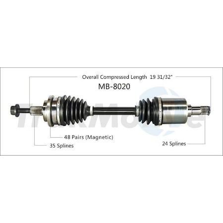 Surtrack Axle Cv Axle Shaft, Mb-8020 MB-8020